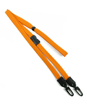  3/8 inch Carrot orange mask lanyard with breakaway and double hook and adjustable bead-blank-LNB32MBCOG