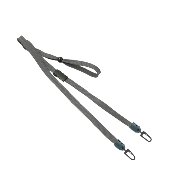  3/8 inch Breakaway lanyard with 2 plastic hooks and adjustable bead for maskblankLNB32MBDGY 