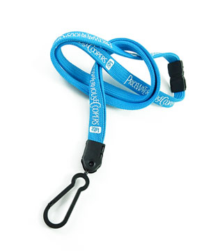  3/8 inch Custom lanyards with safety breakaway and plastic hook-Screen Printing-LNP0306B 