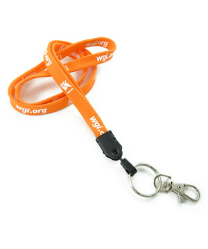  3/8 inch Custom key lanyards attached split ring with lobster clasp hook-Screen Printing-LNP0316N 