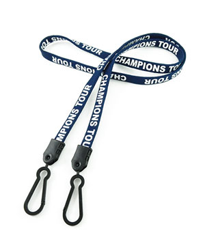  3/8 inch Custom lanyard with a rotating plastic hook on strap each end-Screen Printing-LNP03D6N 