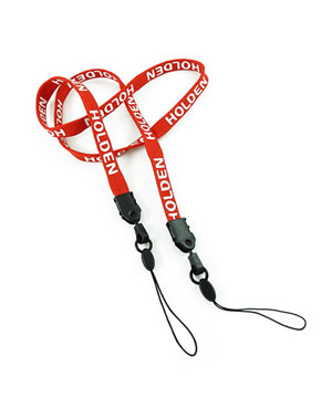  3/8 inch Custom lanyard with a strap loop connector on each end-Screen Printing-LNP03D8N 