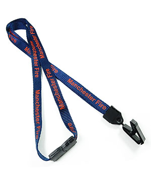  1/2 inch Customized lanyards attached safety breakaway and plastic clip-Screen Printing-LNP0402B 
