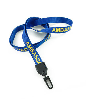  1/2 inch Customized neck lanyards with a plastic j hook-Screen Printing-LNP0403N 
