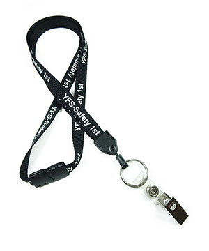  1/2 inch Customized ID lanyards attached safety breakaway and split ring with a ID strap clip-Screen Printing-LNP0407B 