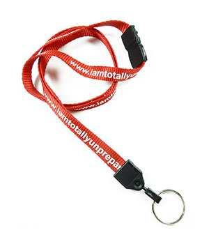  1/2 inch Customized lanyards with safety breakaway and rotating key ring-Screen Printing-LNP040AB 