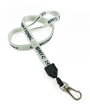  1/2 inch Customized hook lanyard with rotating wire gate snap hook-Screen Printing-LNP0410N 