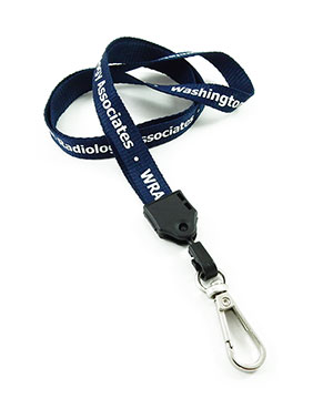 1/2 inch Customized ID lanyard with a push gate snap badge hook-Screen Printing-LNP0411N 