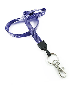  1/2 inch Customized key lanyards attached metal keyring with lobster clasp hook-Screen Printing-LNP0416N 