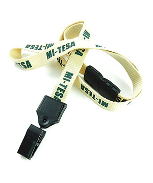  5/8 inch Custom lanyards attached safety breakaway and plastic clip-Screen Printing-LNP0502B 