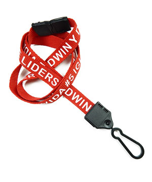  5/8 inch Custom lanyards with safety breakaway and plastic hook-Screen Printing-LNP0506B 