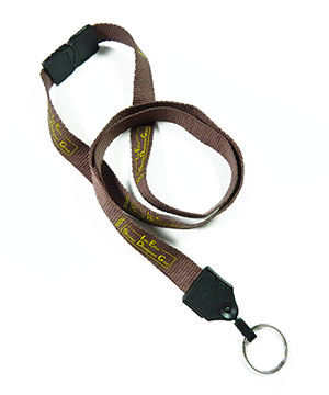  5/8 inch Custom lanyards with safety breakaway and rotating key ring-Screen Printing-LNP050AB 
