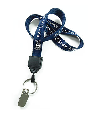  5/8 inch Custom keychain lanyards with split ring and dual carabiner-Screen Printing-LNP0512N 
