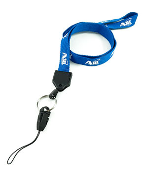 5/8 inch Custom device lanyard attached rotating keyring with a quick release strap connector-Screen Printing-LNP0514N 