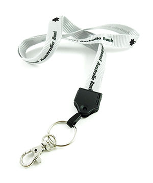  5/8 inch Custom key lanyard attached rotating keyring with a lobster clasp hook-Screen Printing-LNP0516N 