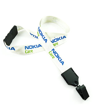  3/4 inch Personalized breakaway lanyard with a rotating plastic ID clip-Screen Printing-LNP0602B 