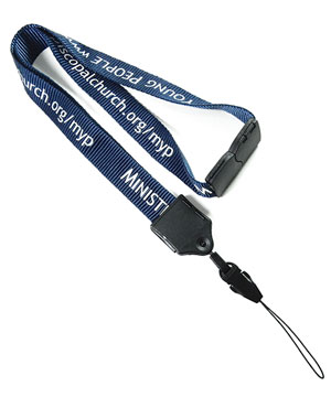  3/4 inch Personalized lanyards attached safety breakaway and quick release loop connector-Screen Printing-LNP0604B 