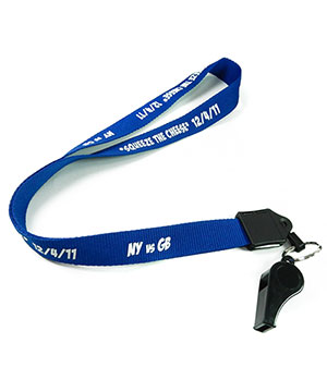  3/4 inch Personalized whistle lanyard attached keyring with a plastic whistle-Screen Printing-LNP0605N 