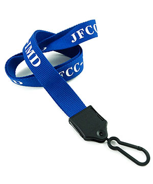  3/4 inch Personalized ID lanyard with a plastic rotating lanyard hook-Screen Printing-LNP0606N 