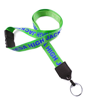  3/4 inch Personalized key lanyards with a rotating metal keychain ring-Screen Printing-LNP060AB 