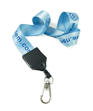  3/4 inch Personalized hook lanyard with rotating wire gate snap hook-Screen Printing-LNP0610N 