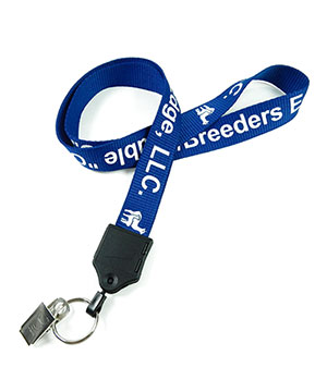  3/4 inch Personalized keychain lanyards with metal keyring and dual carabiner-Screen Printing-LNP0612N 