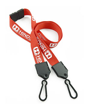  3/4 inch Personalized breakaway lanyard with a plastic hook on lanyard strap each end-Screen Printing-LNP06D6B 