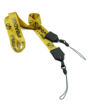  3/4 inch Personalized double end lanyard attached a strap loop connector on lanyard each end-Screen Printing-LNP06D8N 
