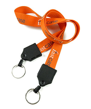  3/4 inch Personalized lanyard with a metal key ring on strap each end-Screen Printing-LNP06DAN 