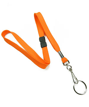  3/8 inch Orange work lanyard attached breakaway and swivel hook with key ring-blank-LRB320BORG 