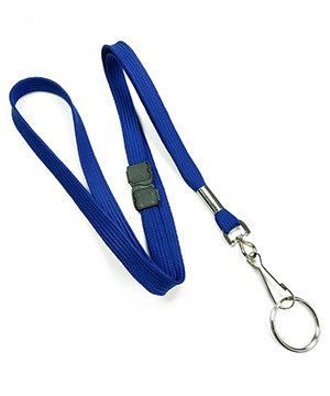  3/8 inch Royal blue breakaway lanyards attached swivel hook with key ringblankLRB320BRBL 