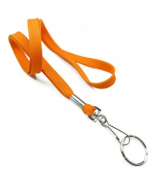  3/8 inch Carrot orange work lanyard attached swivel hook with key ringblankLRB320NCOG 