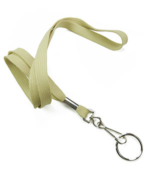  3/8 inch Light gold work lanyard attached swivel hook with key ringblankLRB320NLGD 