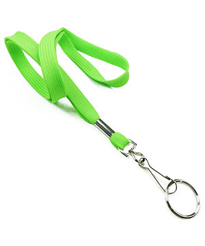  3/8 inch Lime green work lanyard attached swivel hook with key ringblankLRB320NLMG 