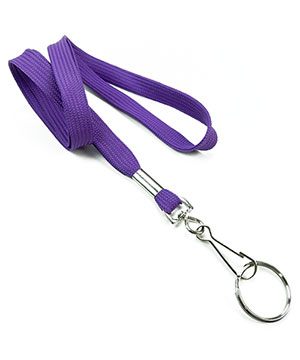  3/8 inch Purple neck lanyards with swivel hook and split ring-blank-LRB320NPRP 