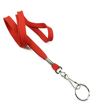  3/8 inch Red neck lanyards with swivel hook and split ring-blank-LRB320NRED 