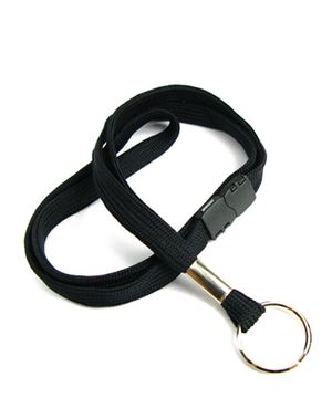  3/8 inch Black key ring lanyard attached safety breakawayblankLRB321BBLK 