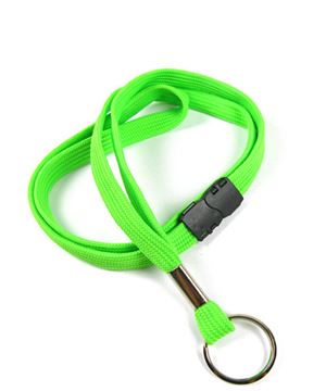  3/8 inch Lime green key ring lanyard attached safety breakawayblankLRB321BLMG