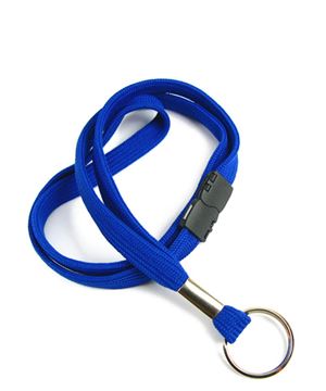  3/8 inch Royal blue key ring lanyard attached safety breakawayblankLRB321BRBL 