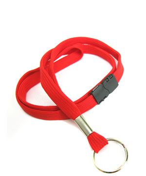  3/8 inch Red breakaway lanyard with key ring-blank-LRB321BRED 