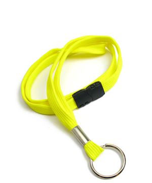  3/8 inch Yellow key ring lanyard attached safety breakawayblankLRB321BYLW