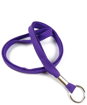  3/8 inch Purple key ring lanyard with a split ring-blank-LRB321NPRP 