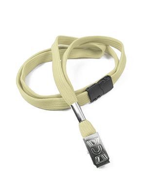  3/8 inch Light gold ID lanyards attached safety breakaway and metal clipblankLRB322BLGD 