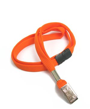  3/8 inch Orange ID lanyards attached safety breakaway and metal clipblankLRB322BORG 
