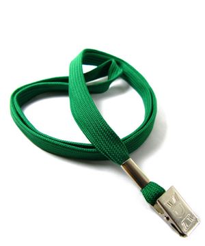  3/8 inch Green ID lanyard with a metal clipLRB322NGRN 