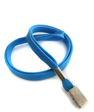  3/8 inch Light blue clip lanyard-blank-LRB322NLBL 