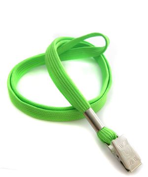  3/8 inch Lime green ID lanyard with a metal clipLRB322NLMG 