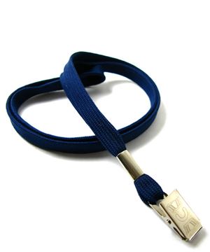  3/8 inch Navy blue ID lanyard with a metal clipLRB322NNBL 