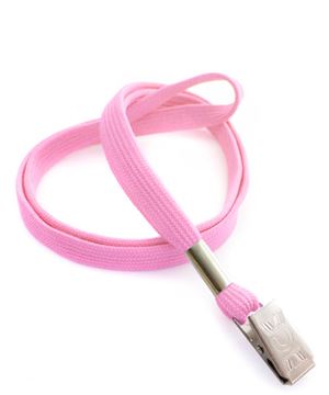  3/8 inch Pink ID lanyard with a metal clipLRB322NPNK 
