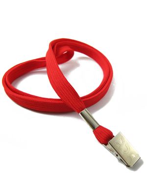  3/8 inch Red ID lanyard with a metal clipLRB322NRED 